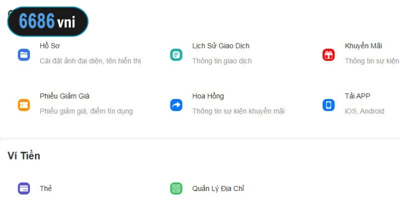 Bet thủ truy cập tài khoản cá nhân và chọn mục lịch sử giao dịch